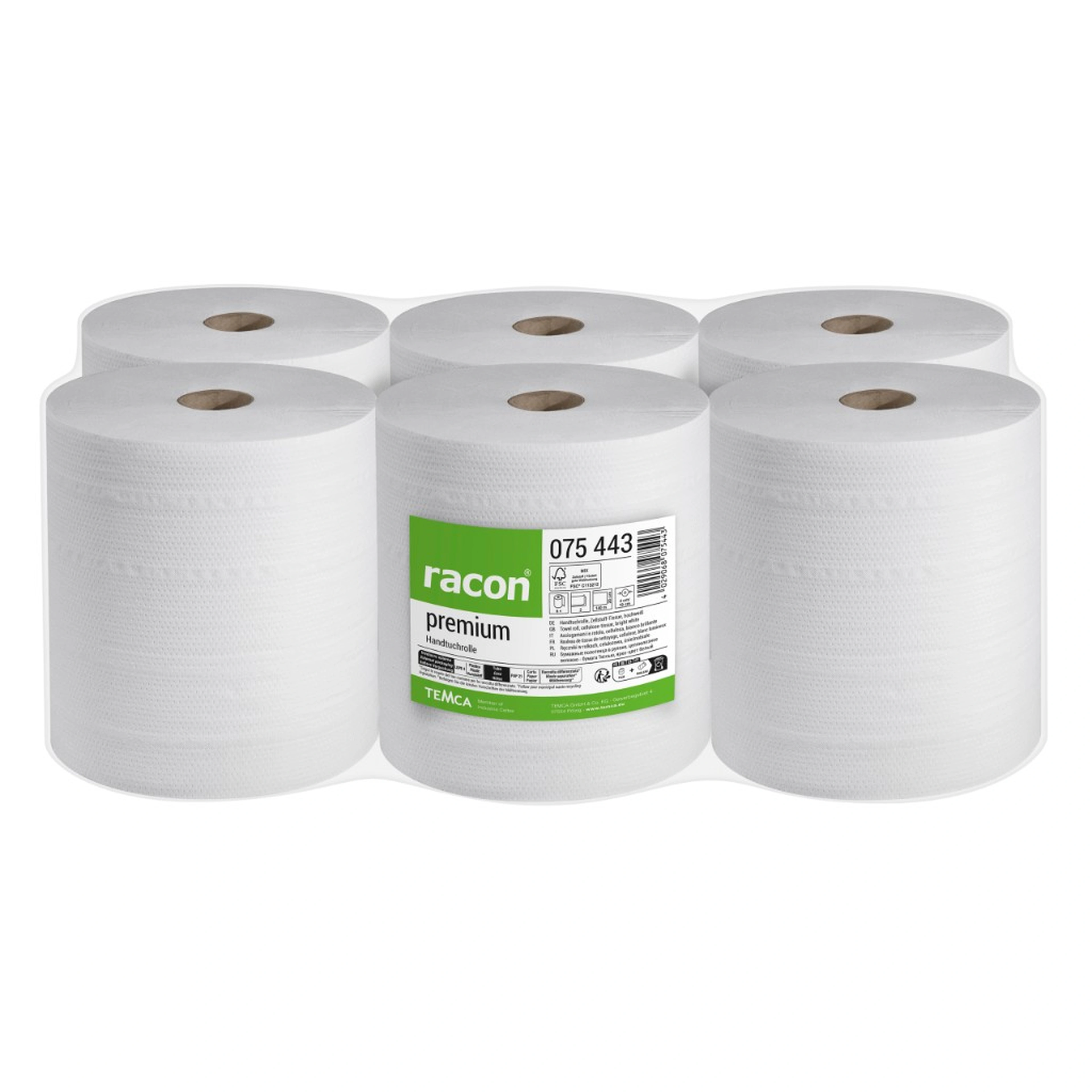 Handtuchrolle Premium 2-lagig, Zellstoff hochweiß