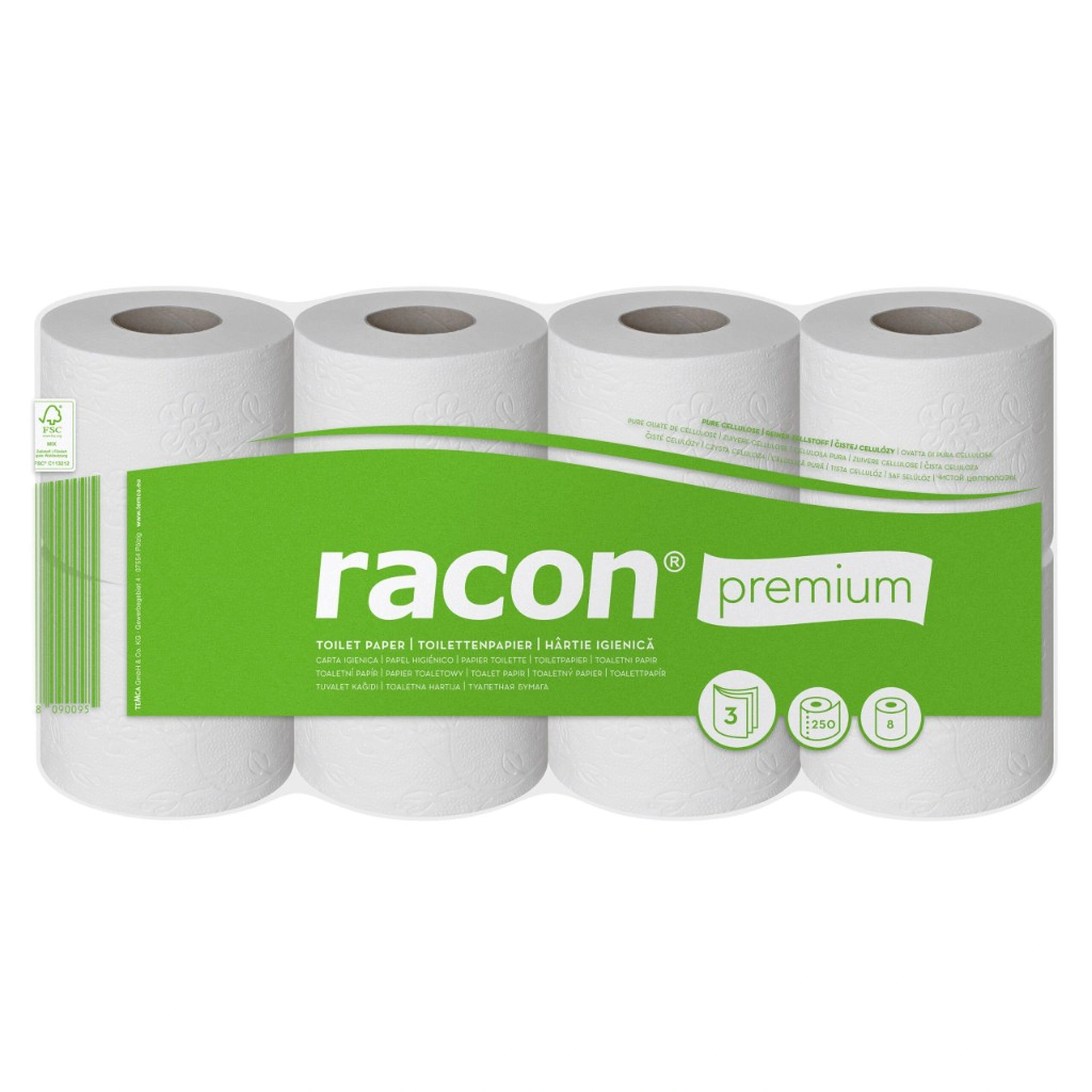 Toilettenpapier Racon Premium 3-lagig, Packung